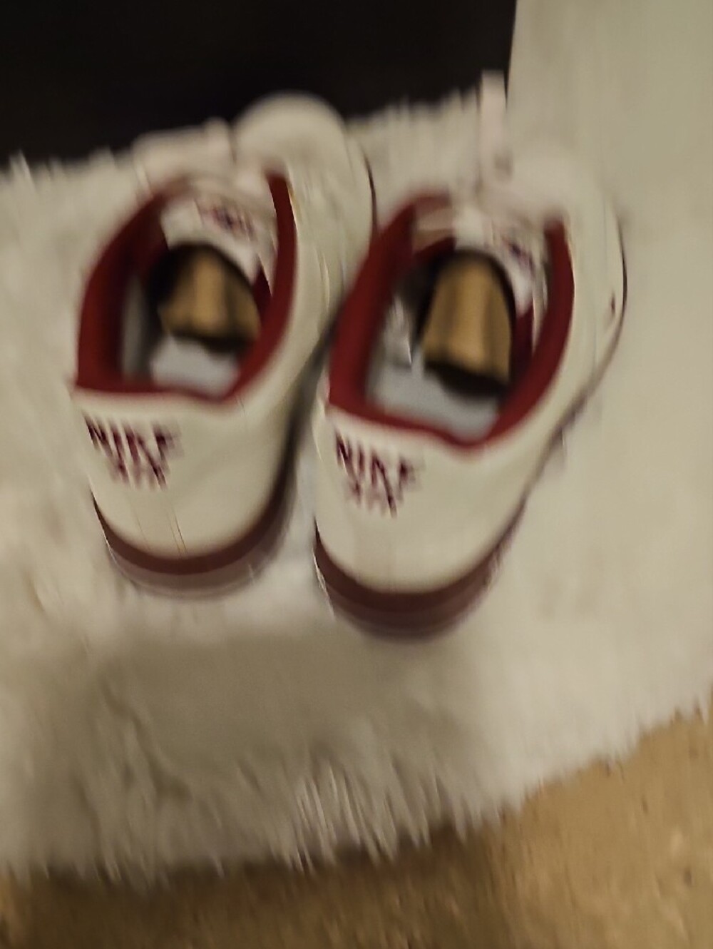 Nike Air Force 1 Low Cream with Burgundy Accents - Picture 7 of 7
